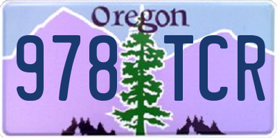 OR license plate 978TCR