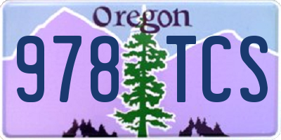 OR license plate 978TCS