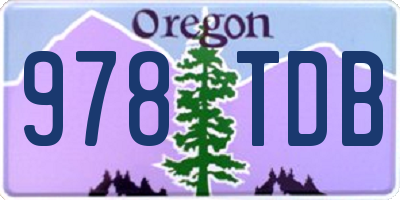 OR license plate 978TDB