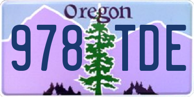 OR license plate 978TDE