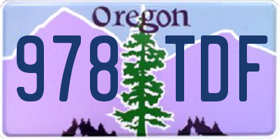 OR license plate 978TDF