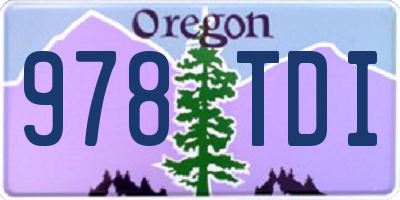 OR license plate 978TDI