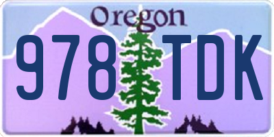 OR license plate 978TDK
