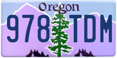 OR license plate 978TDM