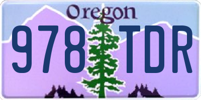 OR license plate 978TDR