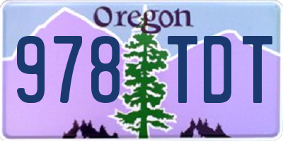 OR license plate 978TDT