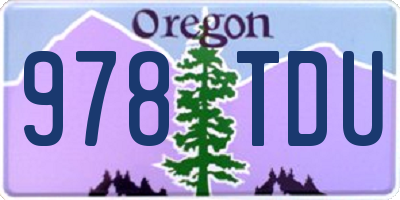 OR license plate 978TDU