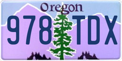 OR license plate 978TDX