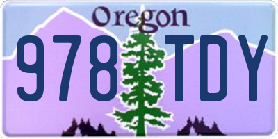 OR license plate 978TDY