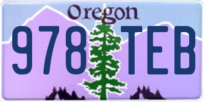 OR license plate 978TEB