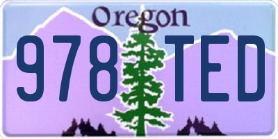OR license plate 978TED
