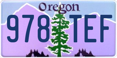 OR license plate 978TEF