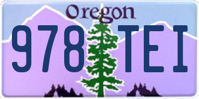 OR license plate 978TEI