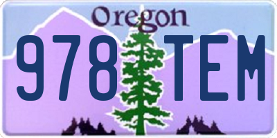 OR license plate 978TEM