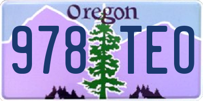 OR license plate 978TEO