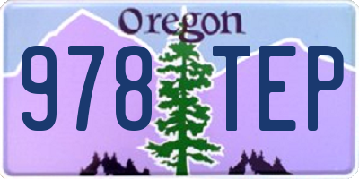 OR license plate 978TEP