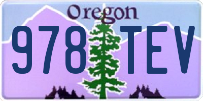 OR license plate 978TEV
