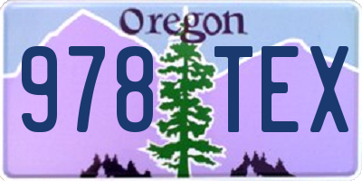 OR license plate 978TEX