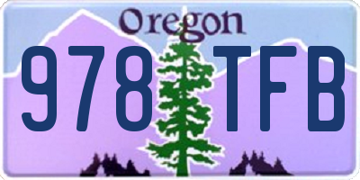 OR license plate 978TFB