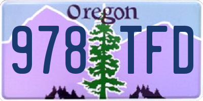 OR license plate 978TFD