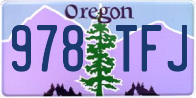 OR license plate 978TFJ