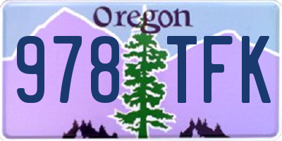 OR license plate 978TFK