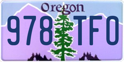 OR license plate 978TFO
