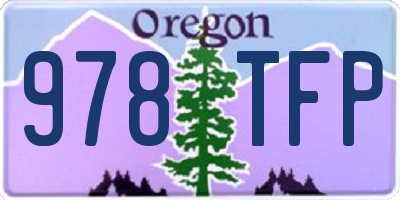 OR license plate 978TFP