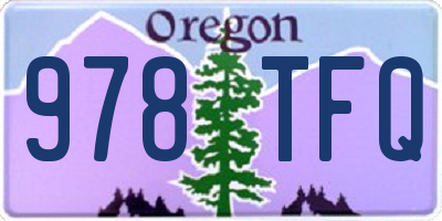 OR license plate 978TFQ