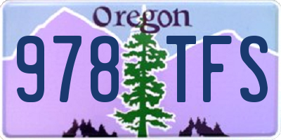 OR license plate 978TFS