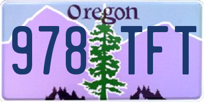 OR license plate 978TFT
