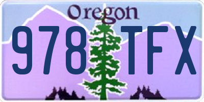 OR license plate 978TFX
