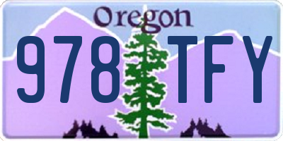 OR license plate 978TFY