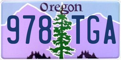 OR license plate 978TGA