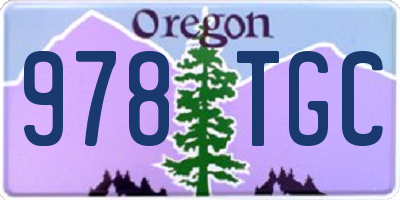 OR license plate 978TGC