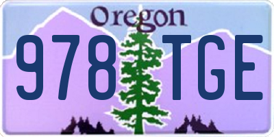 OR license plate 978TGE