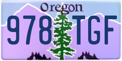 OR license plate 978TGF