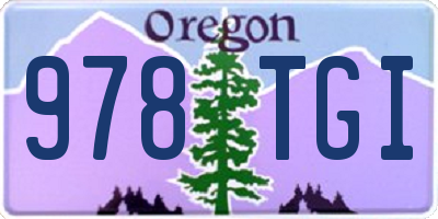 OR license plate 978TGI