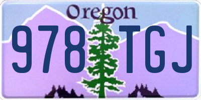 OR license plate 978TGJ