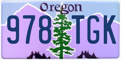 OR license plate 978TGK