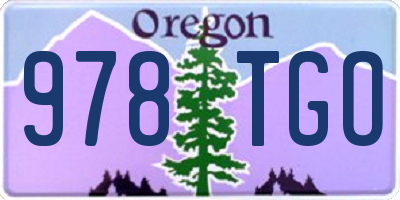 OR license plate 978TGO