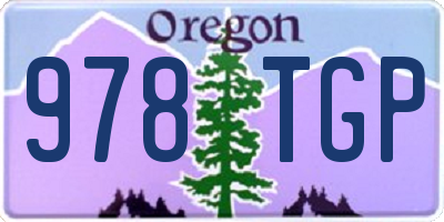 OR license plate 978TGP