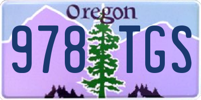 OR license plate 978TGS