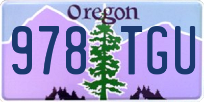 OR license plate 978TGU