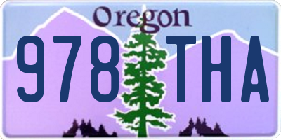 OR license plate 978THA