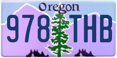 OR license plate 978THB