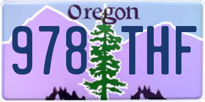 OR license plate 978THF