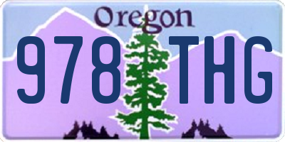 OR license plate 978THG
