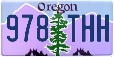 OR license plate 978THH