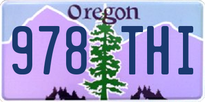 OR license plate 978THI